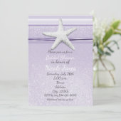 Starfish Lavender Purple Elegant Plage Invitations (Debout devant)