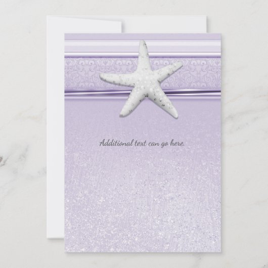 Starfish Lavender Purple Elegant Plage Invitations (Dos)