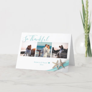 Starfish lint en kant dankbaar met foto bedankkaart