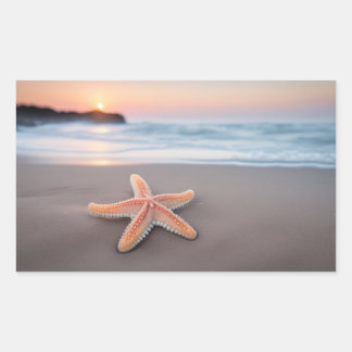 Starfish Lying on a Beach Rechthoekige Sticker