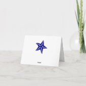 Starfish Mariage plié Merci Cartes, bleu marine (Dos)