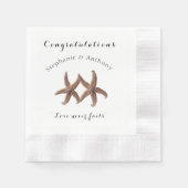 Starfish Married Couple Gefeliciteerd Napkins Servetten (Voorkant)