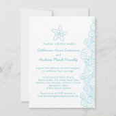 Starfish mer tourbillon bleu plage invitation mari (Dos)