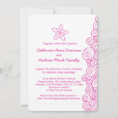 Starfish mer tourbillon rose plage invitation mari (Dos)