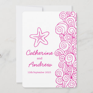 Starfish mer tourbillon rose plage invitation mari