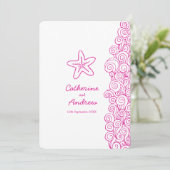 Starfish mer tourbillon rose plage invitation mari (Debout devant)