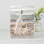 Starfish Message in a Bottle Wedding Kaart (Staand voorkant)