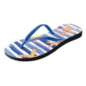 Starfish met strepen witte waterverf teenslippers (Schuin)