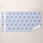 Starfish Motif Beach House Nom personnalisé (Serviette de bain)