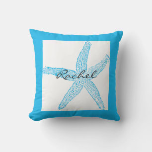 Starfish Name Sjabloon Beach Blue Colorful Bright Buitenkussen