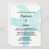 Starfish Nautical Blue White Beach Weddenschap Kaart (Voorkant)