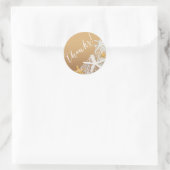 Starfish Netting Beach Bruiloft Dank u | zand Ronde Sticker (Tas)