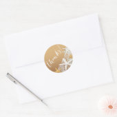 Starfish Netting Beach Bruiloft Dank u | zand Ronde Sticker (Envelop)