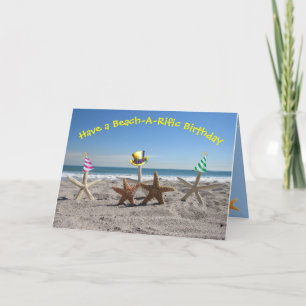 Starfish On The Beach - Carte d'anniversaire pliée