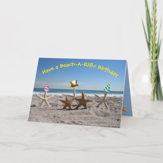 Starfish On The Beach - Carte d'anniversaire pliée (Devant)