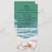 Starfish on the Beach Mer Turquoise Water Menu (Devant / Derrière)