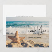 Starfish op een foto van Sandy Beach Bedankkaart (Voorkant / Achterkant)