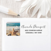 Starfish op een foto van Sandy Beach Etiket (Insitu)