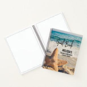 Starfish op een Sandy Beach foto Guest Book Notitieboek