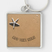 Starfish op Sandy Beach Sleutelhanger (Voorkant)