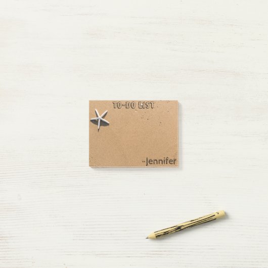 Starfish op Sandy Beach, speciaal gepersonaliseerd Post-it® Notes (Op bureau)