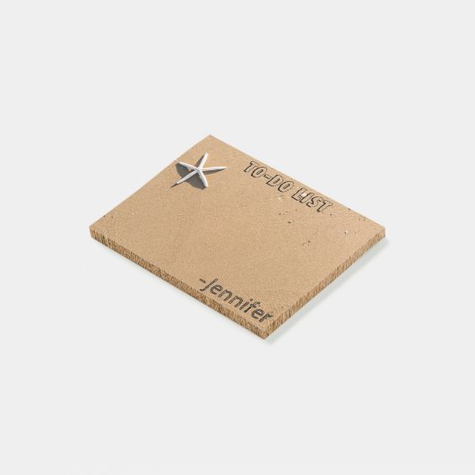 Starfish op Sandy Beach, speciaal gepersonaliseerd Post-it® Notes (Schuin)