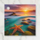Starfish op strand op Dawn Bedankjes Labels (Voorkant)