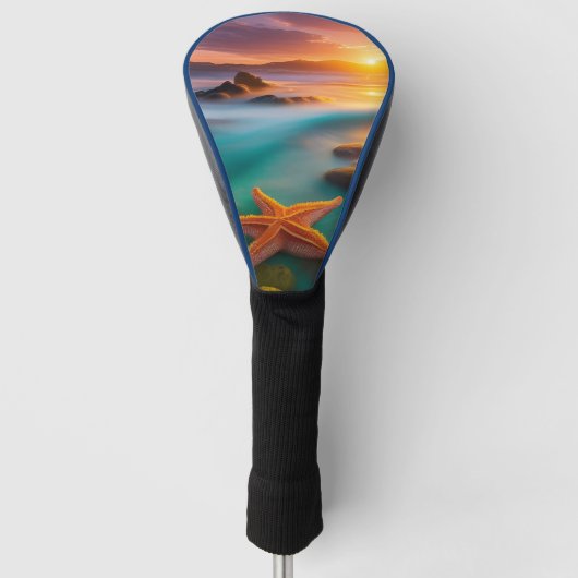 Starfish op strand op Dawn Golfheadcover (Voorkant)