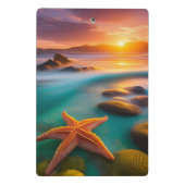 Starfish op strand op Dawn Mini Klembord (Achterkant)