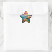 Starfish op strand op Dawn Ster Sticker (Tas)