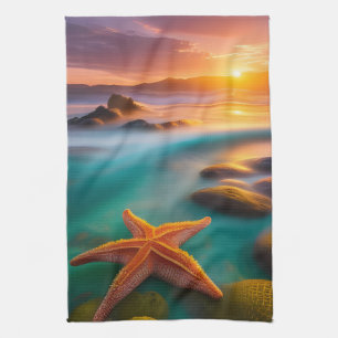 Starfish op strand op Dawn Theedoek