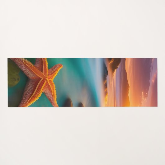 Starfish op strand op Dawn Yogamat (Achterkant (horizontaal))