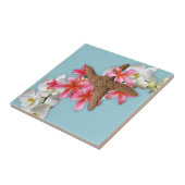 Starfish Orchids Plumeria Blue Tegeltje (Zijkant)