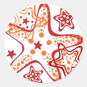 Starfish ornament ronde sticker