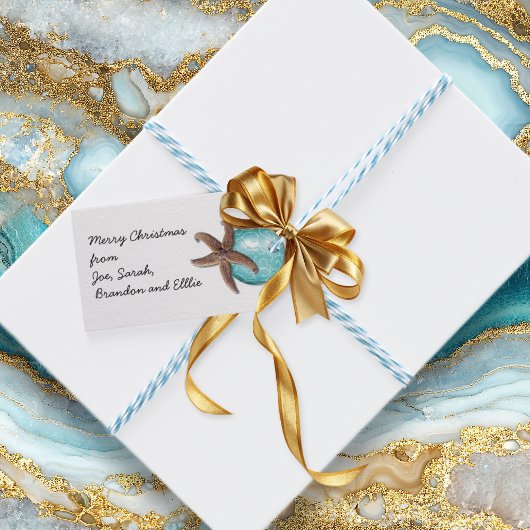 Starfish Ornament Tropische kerstcadeaus Cadeaulabel