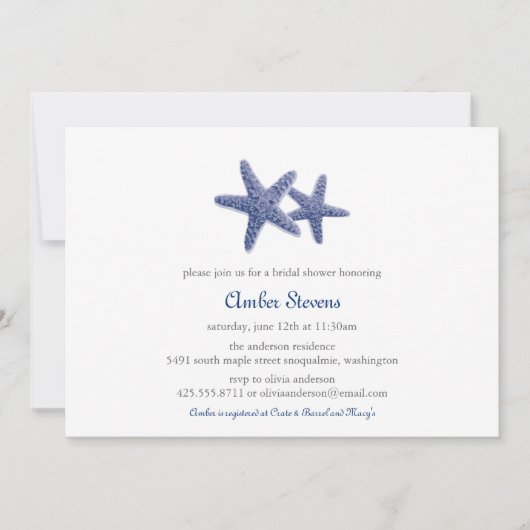 Starfish Paar Shower/Party Invitation Kaart (Voorkant)