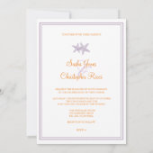 Starfish/paars+oranje/bruiloft uitnodigingen (Achterkant)