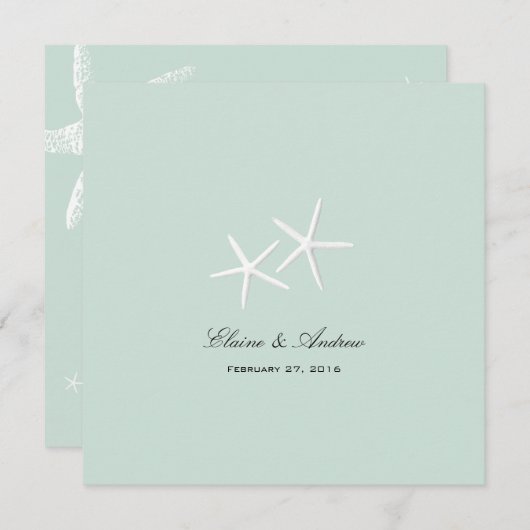Starfish Passion Custom Beach Wedding Invitations (Devant / Derrière)