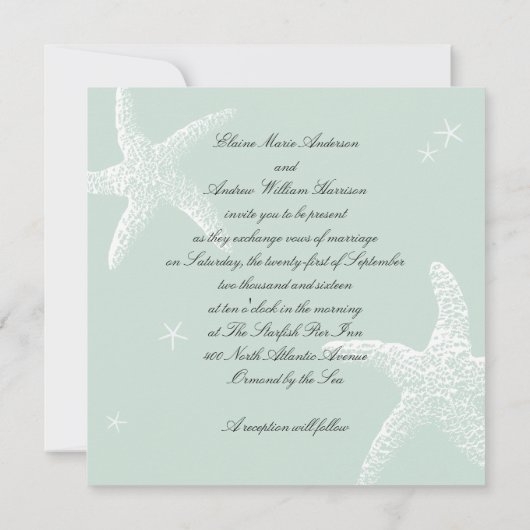 Starfish Passion Custom Beach Wedding Invitations (Dos)