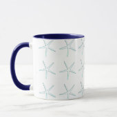 Starfish Patronen Blauwgroen Blauw Wit Nobelgeluid Mok (Links)