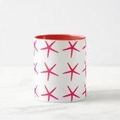Starfish Patronen roze rode witte nodulaire schelp Mok (Midden)