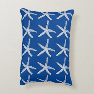 Starfish Pattern Beach Coastal Deep Blue Stijlvol Accent Kussen