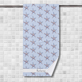 Starfish Pattern Beach House Aangepaste naam Badhanddoek