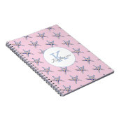Starfish Pattern Beach Marine Custom Name Notitieboek (Rechterzijde)