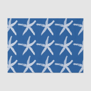 Starfish Pattern Beach Nautical Coastal Navy Blue Tissuepapier