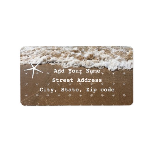 Starfish Pattern Beach Nautical Weddings 2021 Etiket (Voorkant)