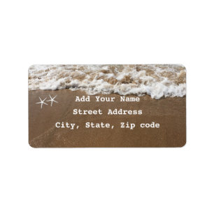 Starfish Pattern Beach Nautical Weddings Cute Etiket