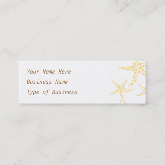 Starfish Pattern in Yellow and White. Mini Visitekaartje (Voorkant)