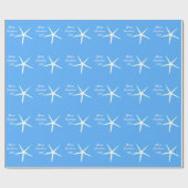 Starfish Pattern Merry Kerstmis 2021 Nautical Cadeaupapier (Vlak)