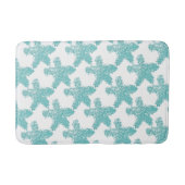 Starfish Pattern Nautical Beach Seafoam Green Blue Badmat (Voorkant)